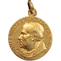 Los mejores  - Medalla de Santo Papa Juan Pablo II (Papa Wojtyla) de Plata Maciza 925 - Chapado en Oro